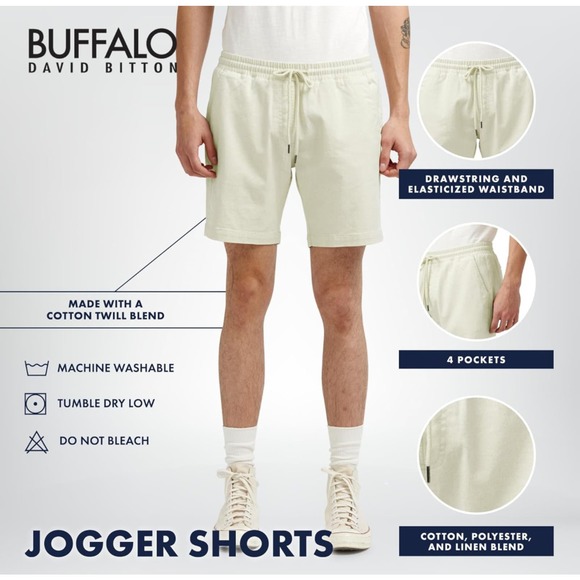 Buffalo David Bitton Mens Jogger Shorts Size 31 *Comfy Stylish Summer Wear M1204 - Picture 4 of 5